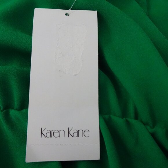 Karen Kane Faux Wrap Top Women's Plus Size 3X Green Flutter Sleeve Surplice - Picture 7 of 10
